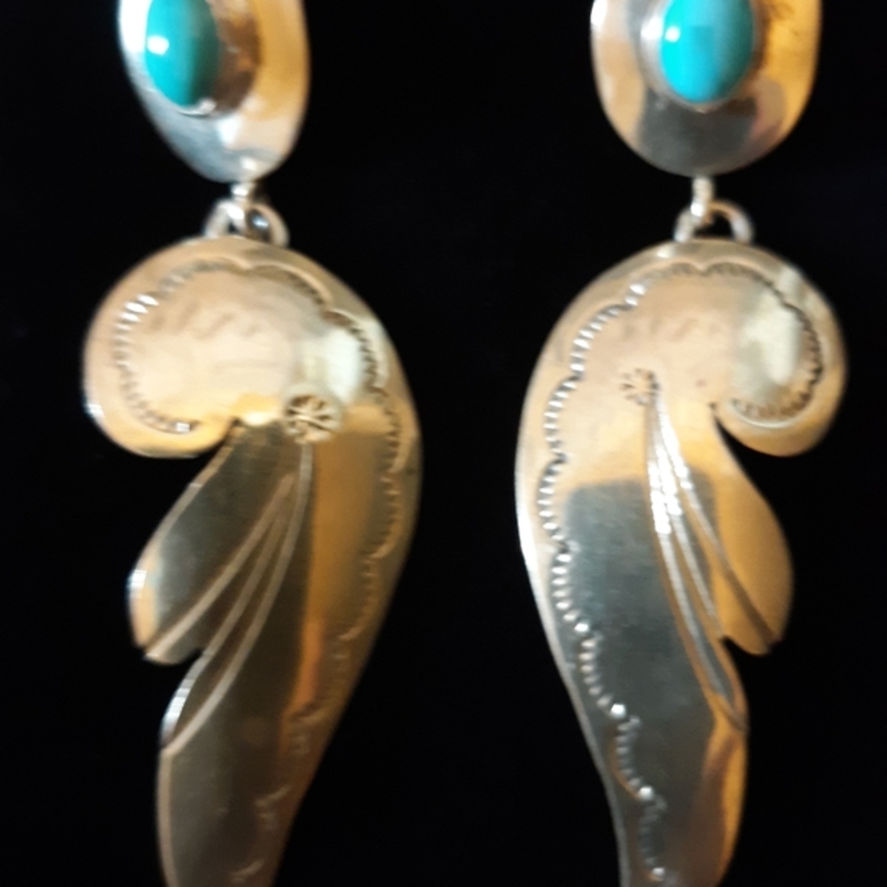 Turquoise and sterling silver earrings